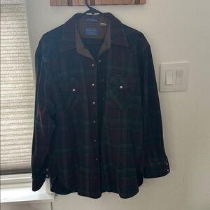 Pendleton Dark Plaid Shirt with Pockets